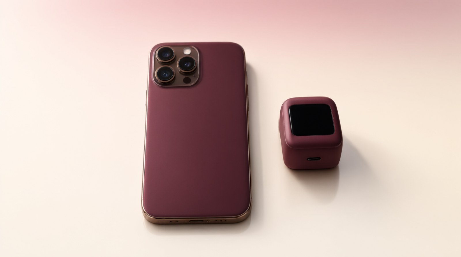 Ugreen Nexode Pro в цвете бордо: компактная зарядка на 45 Вт с умным дисплеем для iPhone